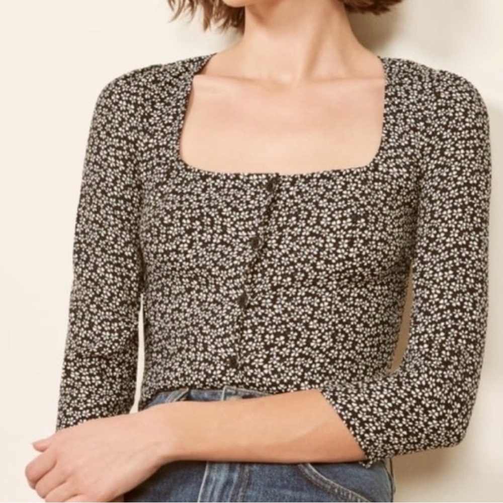 Reformation Jorja Square Neck Top